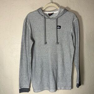 Quicksilver men’s grey waffle knit long sleeve pullover hoodie size small